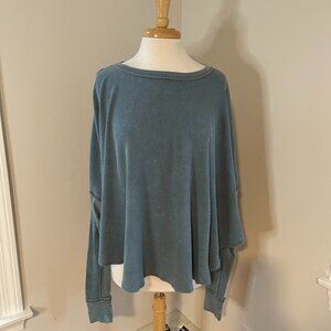 We The Free x Free People Microphone Drop Thermal Top Size XS Silver Pine